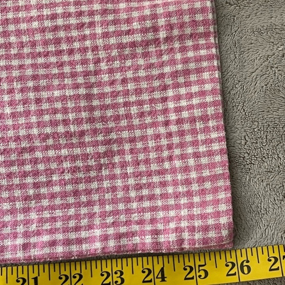 Zara Pink White Gingham Checkered High waist Flare Pants Slacks XS - Picture 14 of 14